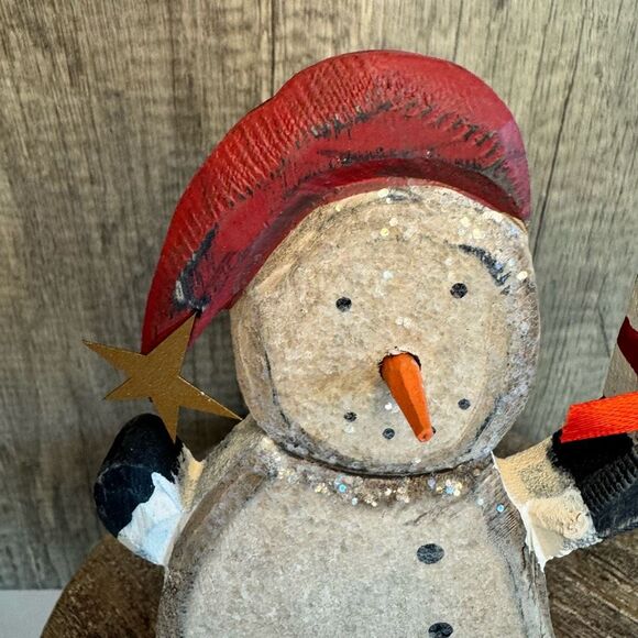 Rustic Snowman Wooden Christmas Holiday Decor  FAST SHIP NEW - Picture 2 of 9
